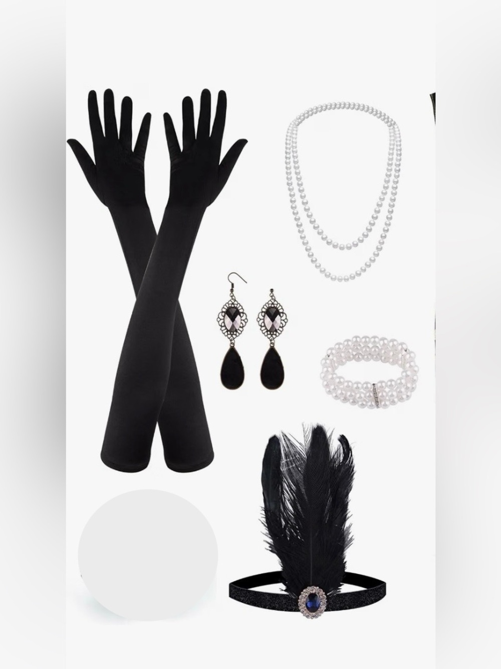 7 Pieces 1929s Flapper Great Gatsby Accessories Set NEW Fashion Roaring 20’s Set